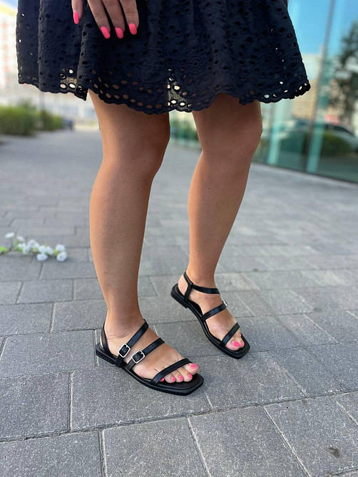 Tiffany Босоніжки жіночі чорні TIFFANY 1911 літні з натуральної шкіри / Шкіряні босоніжки на ни Коломия - фото 6