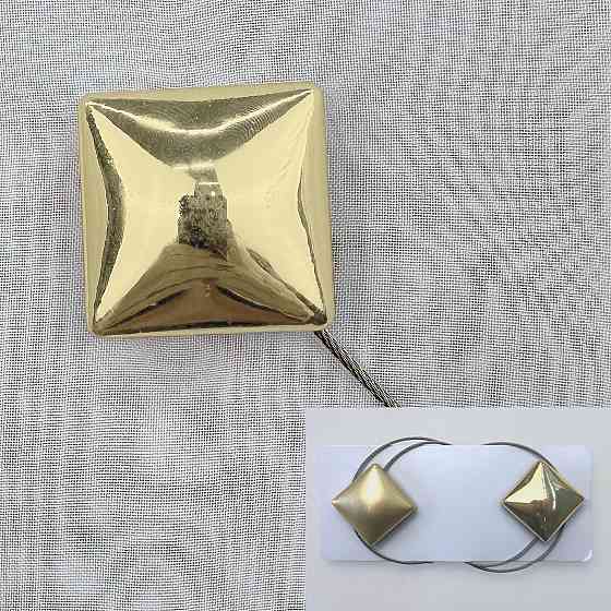 Магниты для штор и гардин Квадрат двусторонние набор 2 шт Золотистый (81-280) Киев