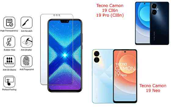 Защитное стекло NeoGlass для Tecno Camon 19, 19 Neo, 19 Pro – ультрапрозрачное и устойчивое Киев