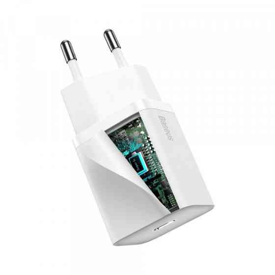 Зарядний пристрій 1xUSB 20W (USB-C) + Cable Type-C Білий Baseus (TZCCSUP-B02) Киев