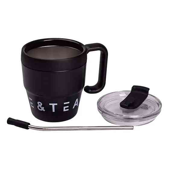 Yiwu Термочашка Coffee & Tea з трубочкою чорна HP-14-23B Киев