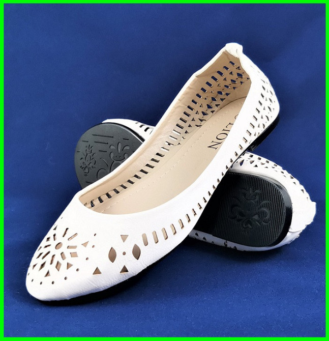 Жженські Літні Балетки Білі Мокасини Туфлі (розміри: 36) - 00-5 Дніпро - фото 7