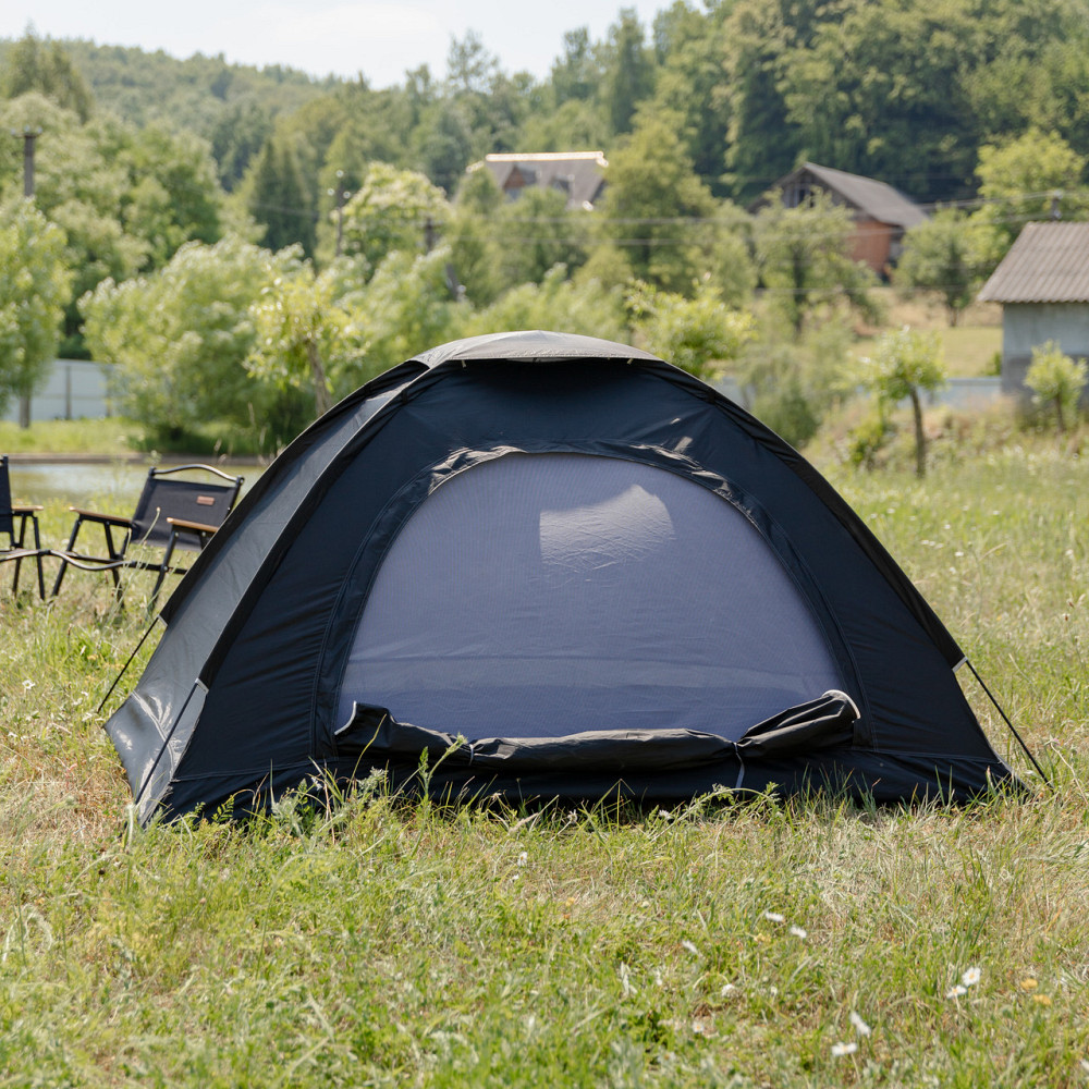 Двомісна туристична палатка для рибалки LU-025B Чорна Київ - фото 9