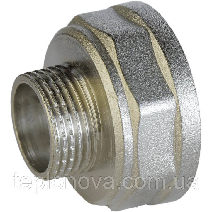 Редукционный переходник никелированный 1″ВР х 1/2″НР штампованный А0602А(нк) VA Черновцы - изображение 1