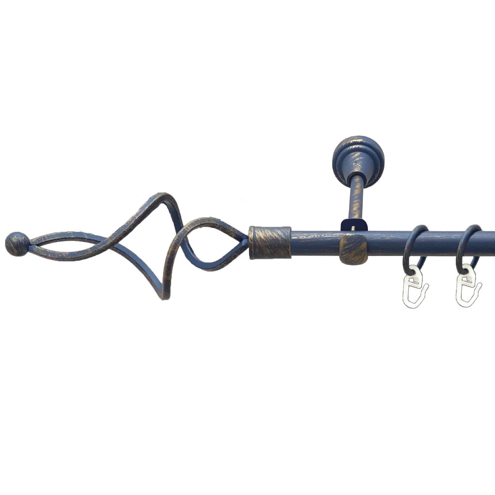 Карниз Orvit Ажур Хвилястий металевий однорядний відкритий Блакить Золота 16 мм 240 см (00-00009120) Львів - фото 1