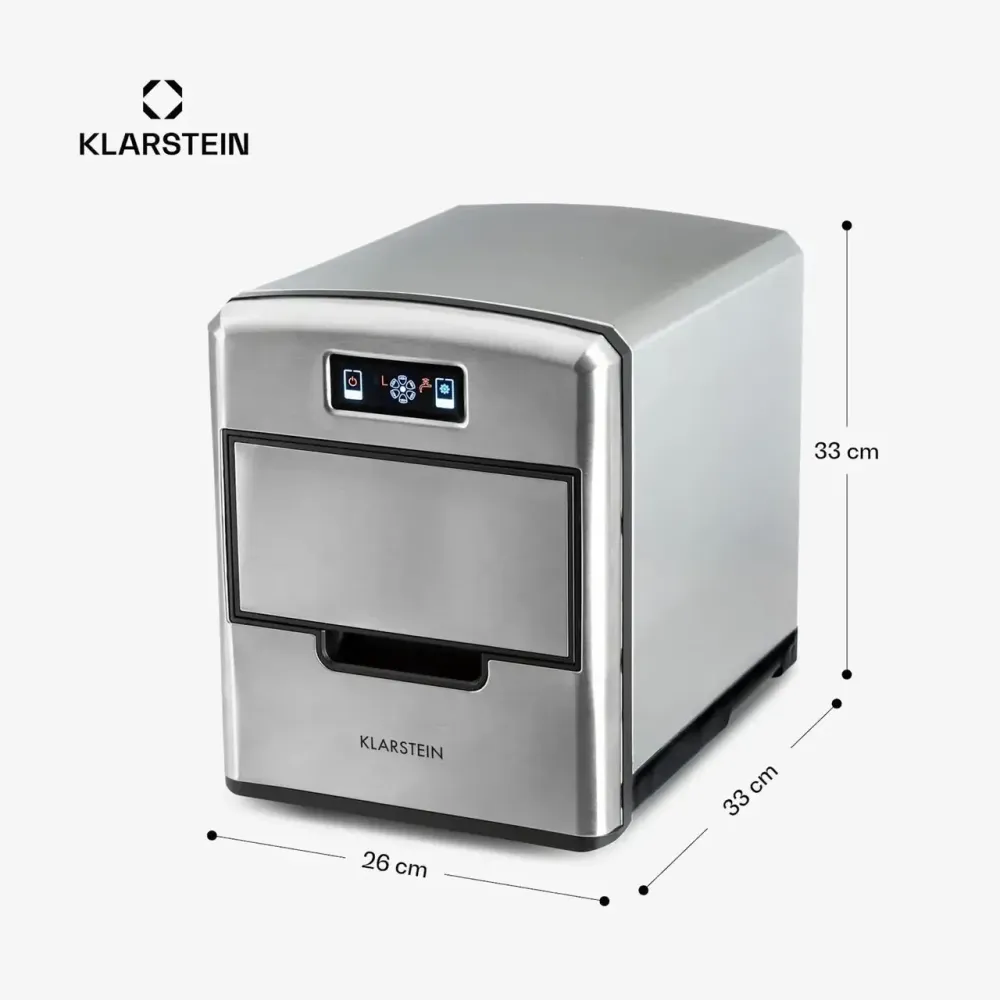 Компрессорный ледогенератор Klarstein Metropolitan 10031881, 12 кг/сутки, 2,15 л, 3 размера льда, дисплей, 36 куб./ч, 150 Вт Киев - изображение 7