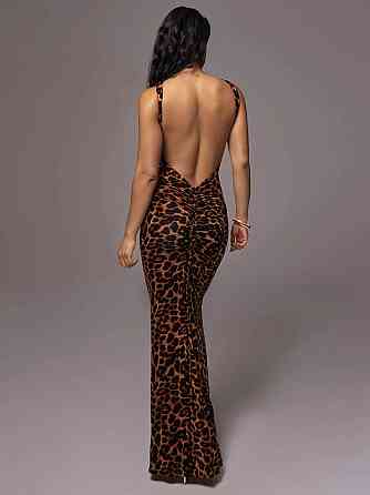 Женское платье без рукавов вечернее леопардовый Киев