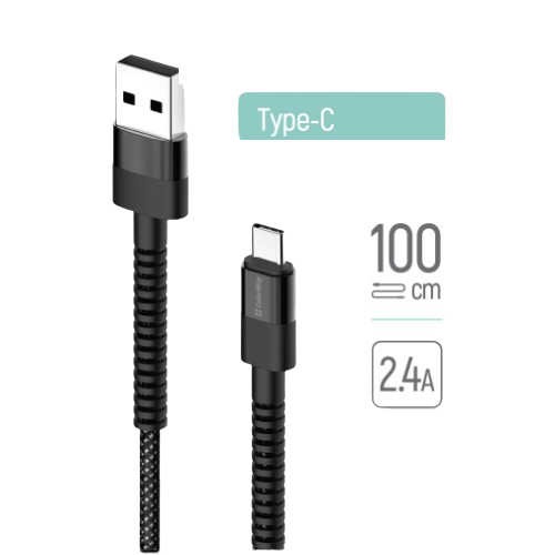 Кабель USB Type-C ColorWay CW-CBUC063-BK 2,4A 1м чорний Житомир