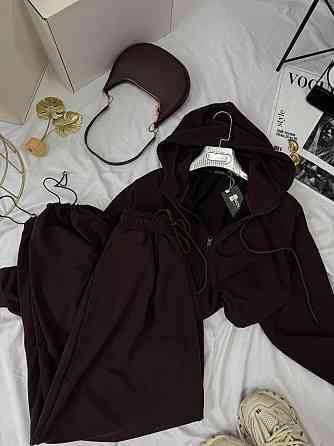 Женский прогулочный оверсайз костюм двойка: кофта и штаны двунитка Одесса