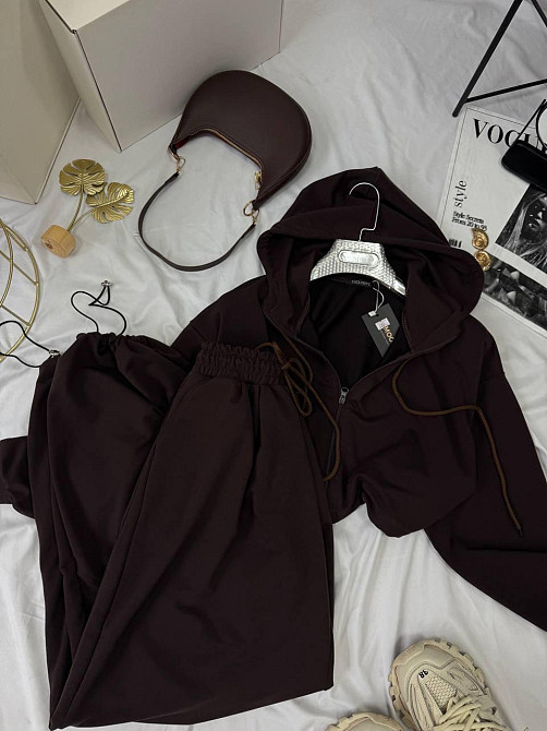 Женский прогулочный оверсайз костюм двойка: кофта и штаны двунитка Одесса - изображение 2