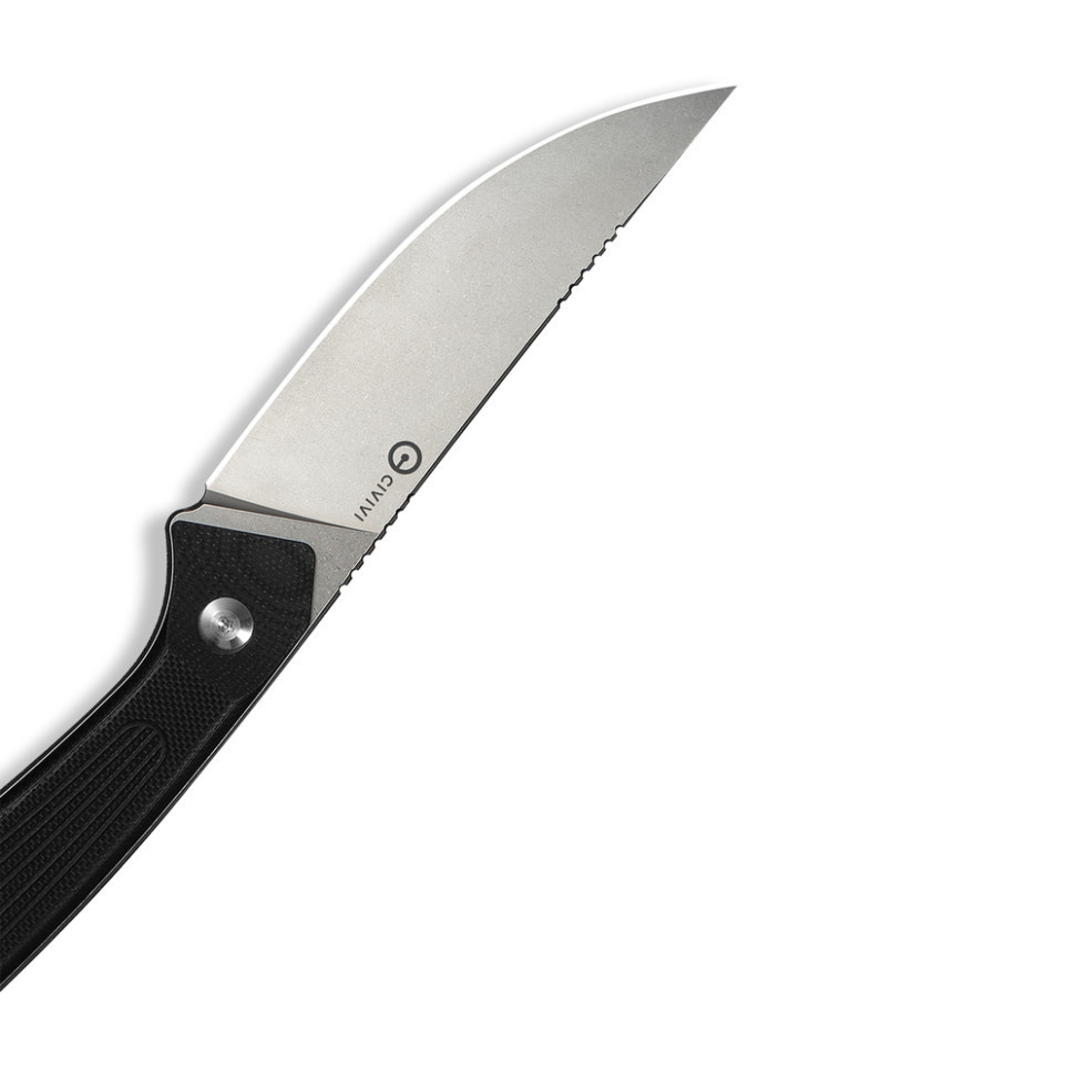 Нож фиксированный туристический Civivive Carveth (9,1 см) AEB-L / G10 черный с чехлом Киев - изображение 7