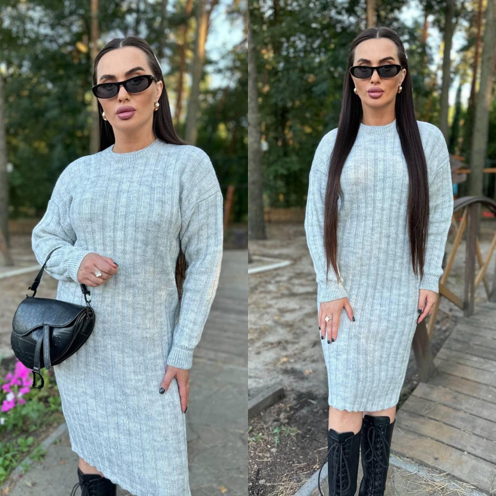 Женское модное вязаное платье однотонный.  42-56р Киев - изображение 6