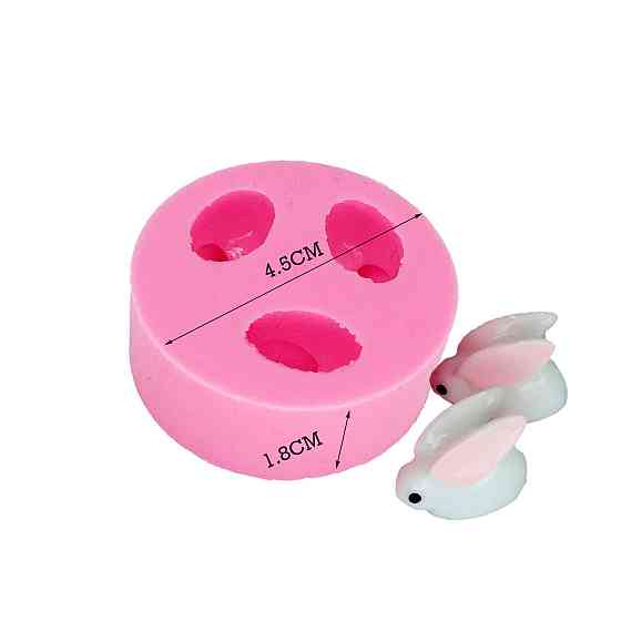 Силиконовая форма Заяц 45 мм розовый Киев