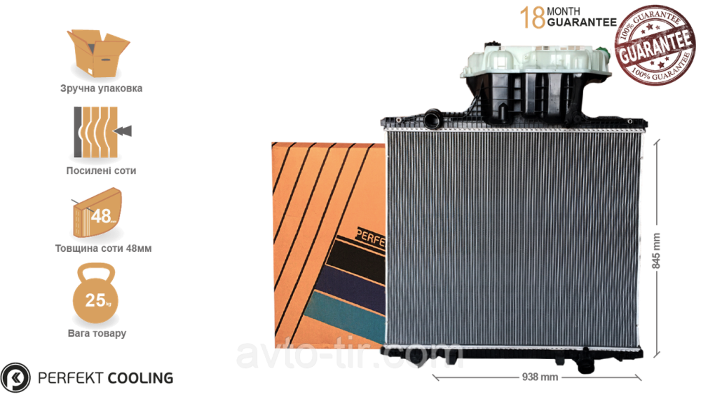 Радиатор двигателя MAN TGA / TGX без рамы 81061016482 81061016511 81061019482 81061016519 Луцк - изображение 1