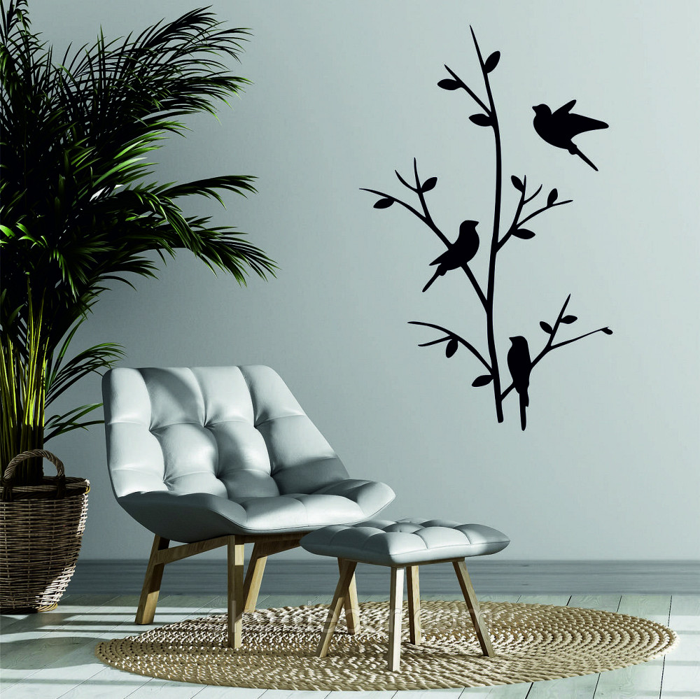 Декоративне настінне Панно «Пташки», Декор на стіну 70*43 см, Чорний Київ - фото 1