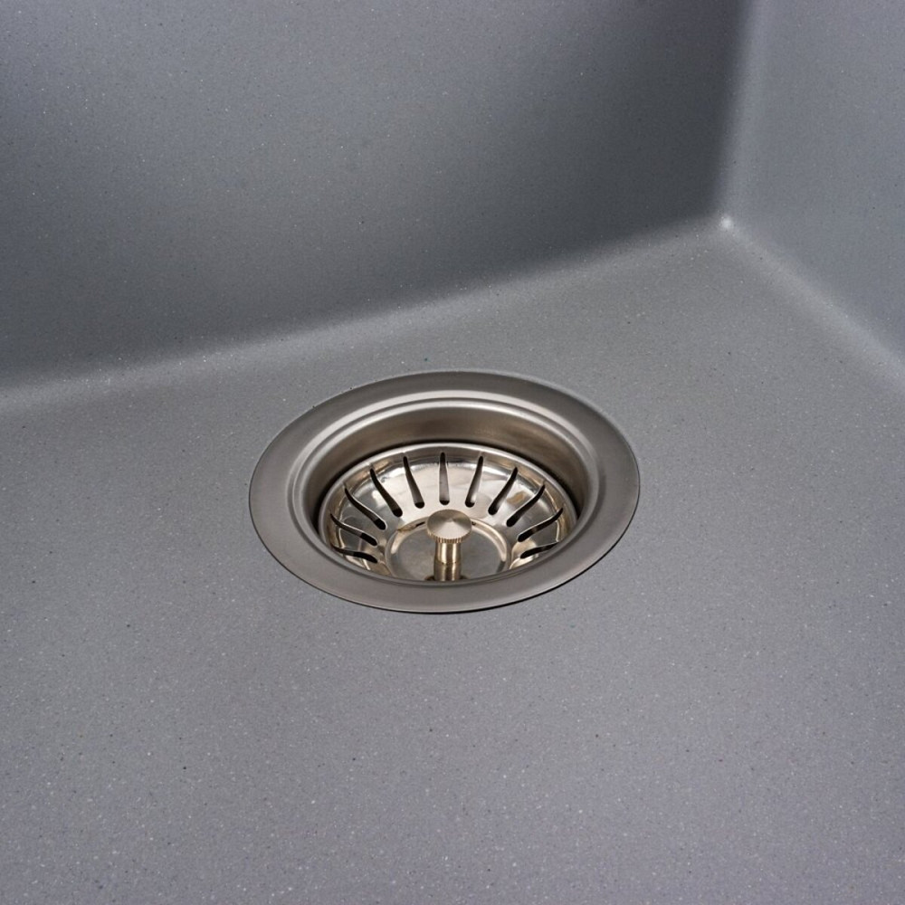 Гранітна мийка для кухні VALESO ROXY 3744 матова Сірий металік Коломия - фото 6