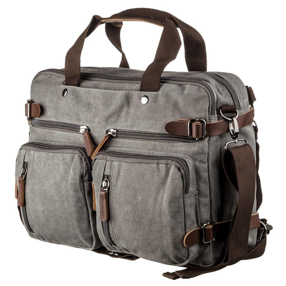 Сумка-трансоформер текстильна велика Сіра (Vintage) Київ - фото 5