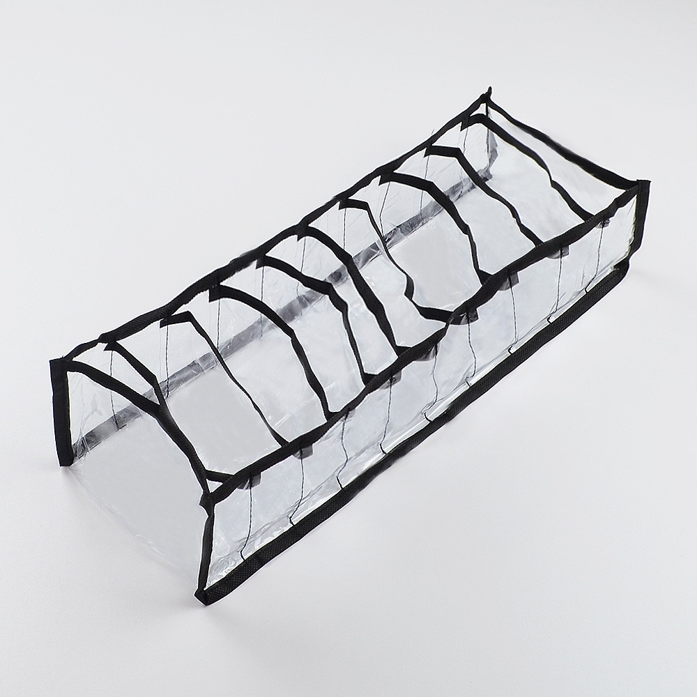 Прозрачный органайзер для трусиков и носков 10 ячеек S Pvh-s-black (Чёрный) Сумы - изображение 3