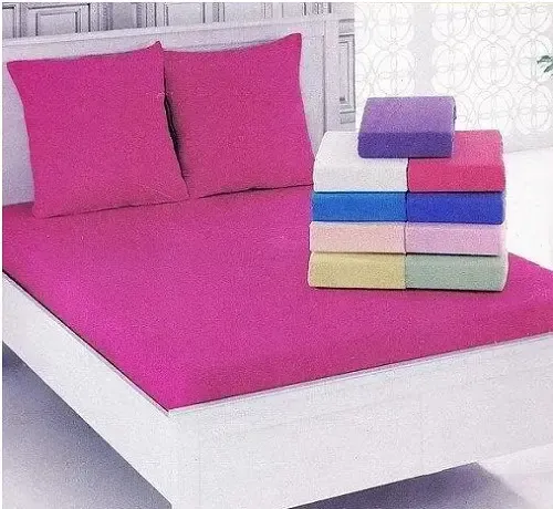 Digital сиреневая Простынь махровая на резинке с наволочками Anisa (220х240+30 см) Київ - фото 3