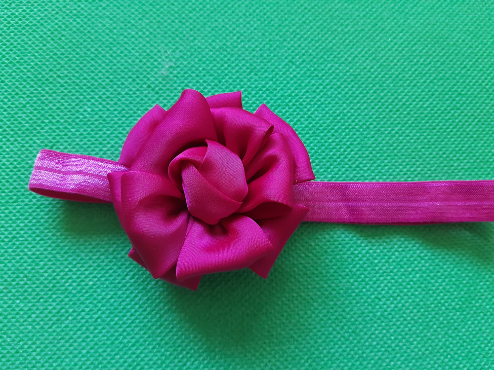 Повязка для ребенка малиновая - цветок 7см, размер универсальный (на резинке) Киев - изображение 1