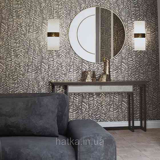 Шпалери метрові вінілові на флізелін Villa Marburg Lombardi геометрія абстракція листя чорні з золотистим Київ
