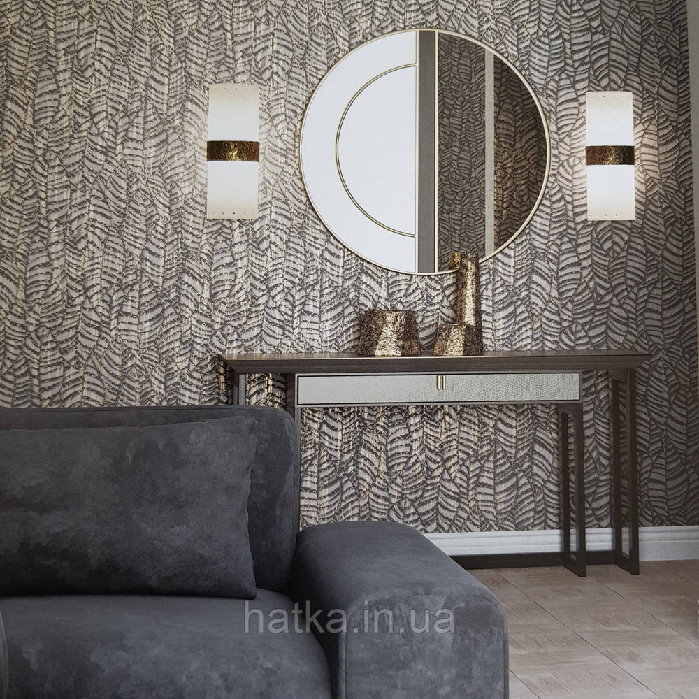 Шпалери метрові вінілові на флізелін Villa Marburg Lombardi геометрія абстракція листя чорні з золотистим Київ - фото 1