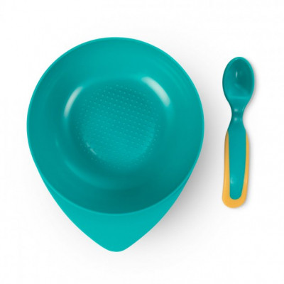 Набор детской посуды Baboo тарелочка глубокая с крышкой и ложечкой оранжевая (90593) Винница - изображение 3