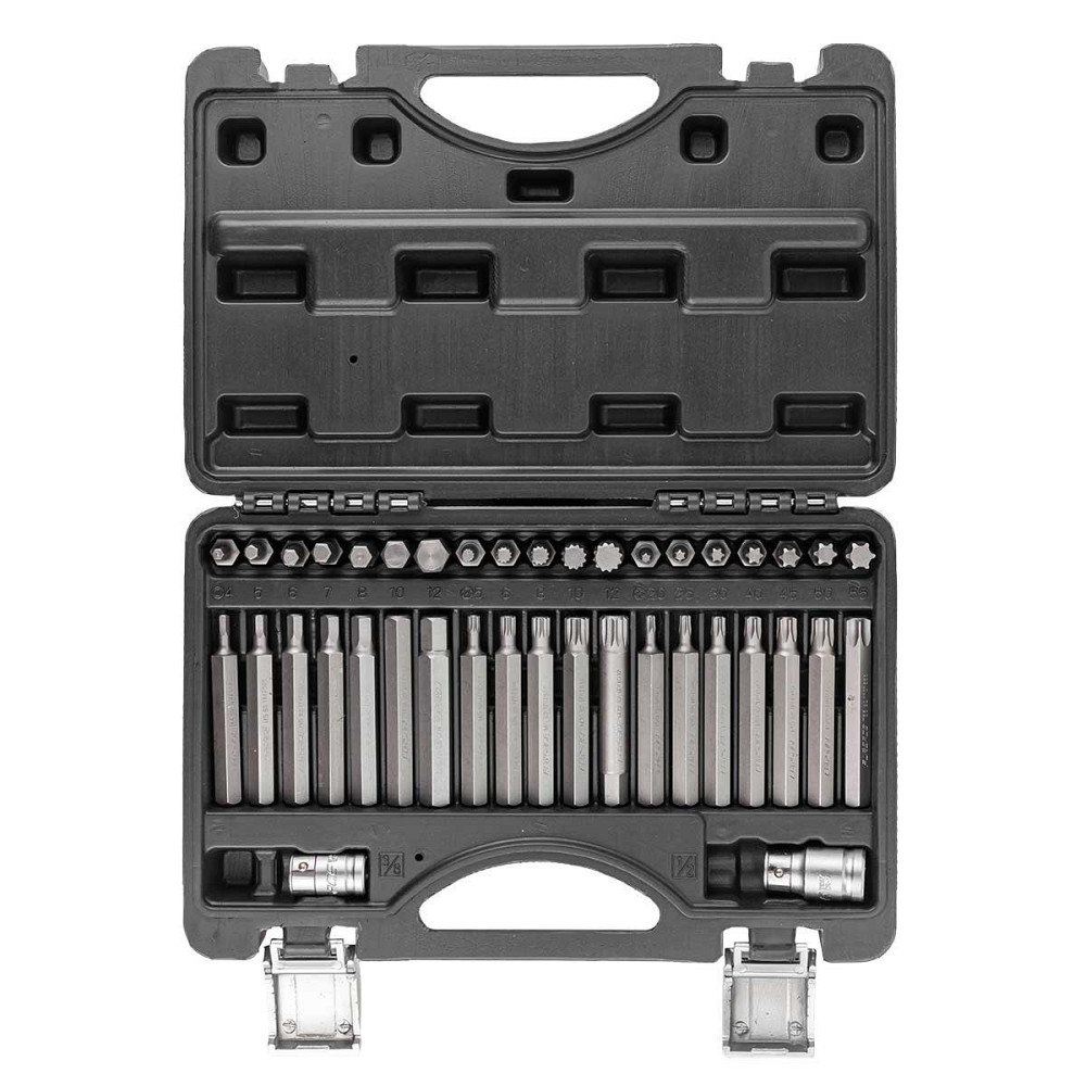 Набор бит с битодержателями 40 предметов, 10 мм, 75/30 мм: T20-T55, H4-H12, M5-M12, в пластиковом кейсе FORSAGE F-4401C Одесса - изображение 2