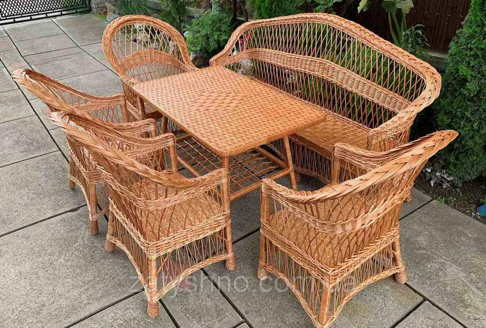 Набор плетеной мебели из лозы с диваном Киев - изображение 8