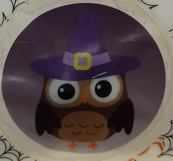 Наклейка для Хэллоуина Сова 8 см разноцветный Киев