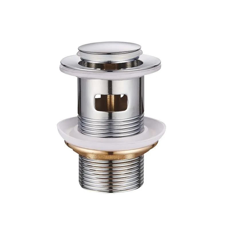 Донний клапан для раковини з переливом Mixxus POP-UP-05 автоматичний (Click-Clack) (Колір хром) 1 1/4'' (MI6137) Київ - фото 1