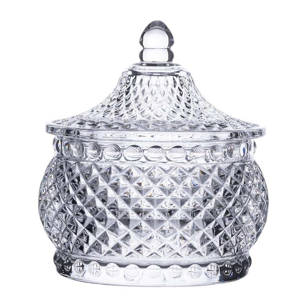 Стеклянная конфетница с крышкой, 8 см, круглая Киев - изображение 1
