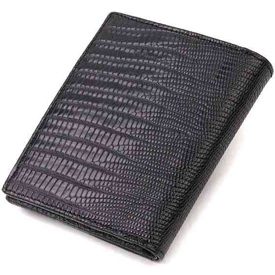 Кожаное компактное портмоне для мужчин Черное (CANPELLINI) Киев