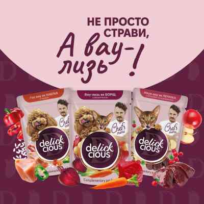 Влажный корм для кошек Delickcious печень с яблоками и клюквой 85 г (4820269147034) Винница