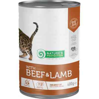 Консерви для котів Nature&apos;s Protection Adult With Beef &amp; Lamb 400 г (KIK45607) Вінниця