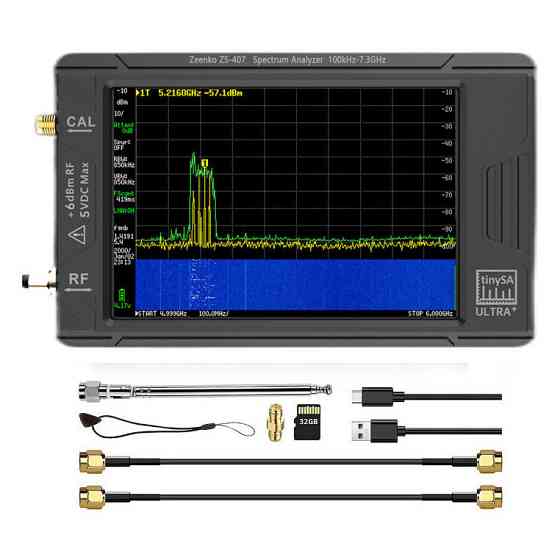 Спектроаналізатор TinySA Ultra+ ZS-407 з генератором сигналів Київ