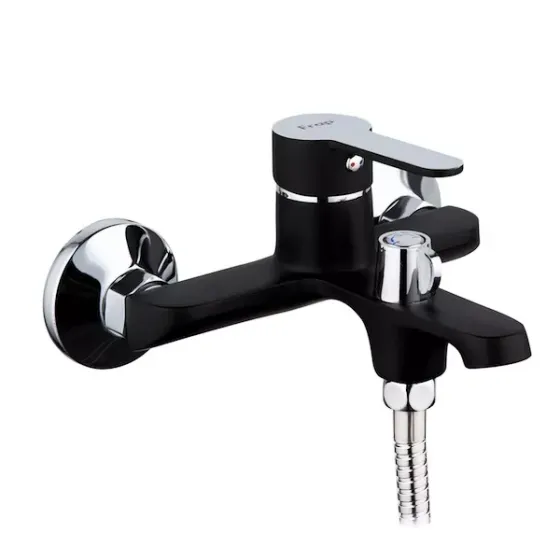 Смеситель для ванны с душевым гарнитуром Frap F3242 черный/хром Киев