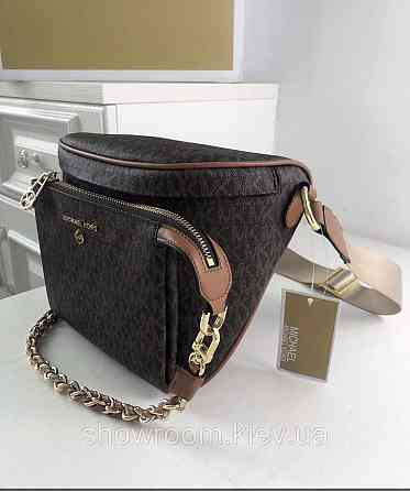 Жіноча сумка "бананка" на груди і на пояс MK Slater коричнева Київ