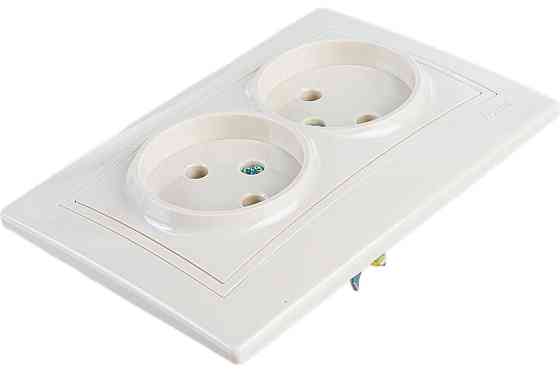 MIRA Розетка подвійна без заземлення білий з білою вставкою Lezard Харків