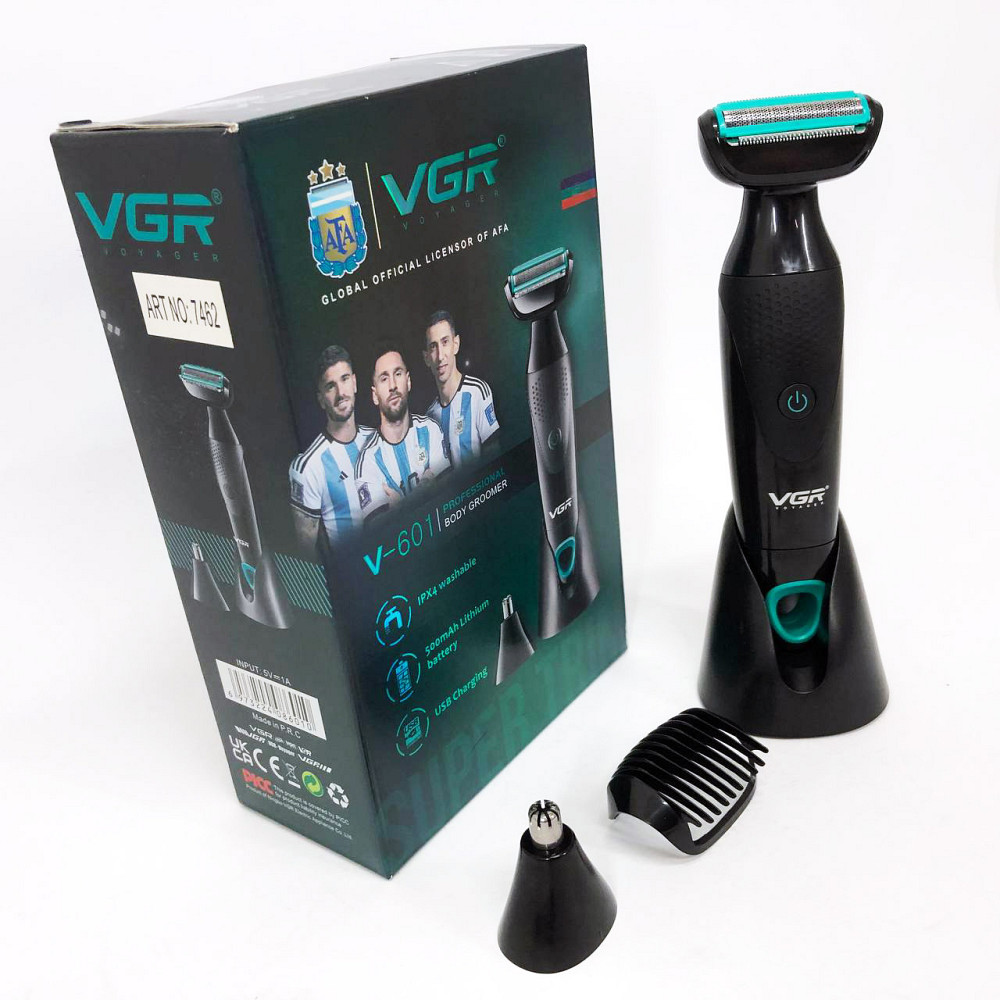 Тример для стриження бороди акумуляторно-мережевий VGR V-601, Професійна чоловіча електробритва TN-43 Львів - фото 3