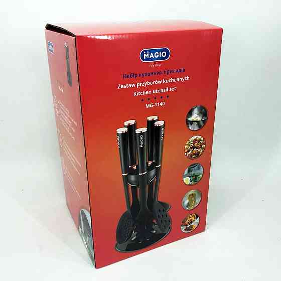 Набір ополоників для кухні, Набір силіконових кухонних інструментів для кулінарії WE-62 Івано-Франківськ