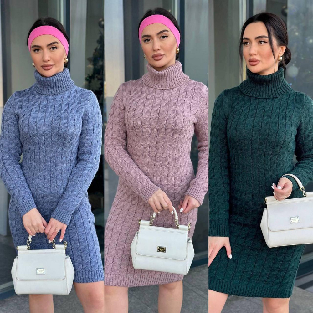 Женское вязаное платье с горлом.  42-48р. Киев - изображение 1