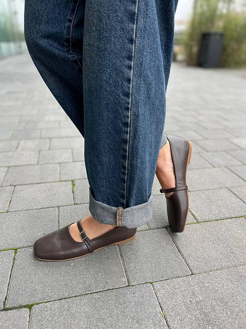 Roberto Netti Балетки женские Roberto Netti шоколадные натуральная кожа квадратный носок (3025) Коломия - фото 9