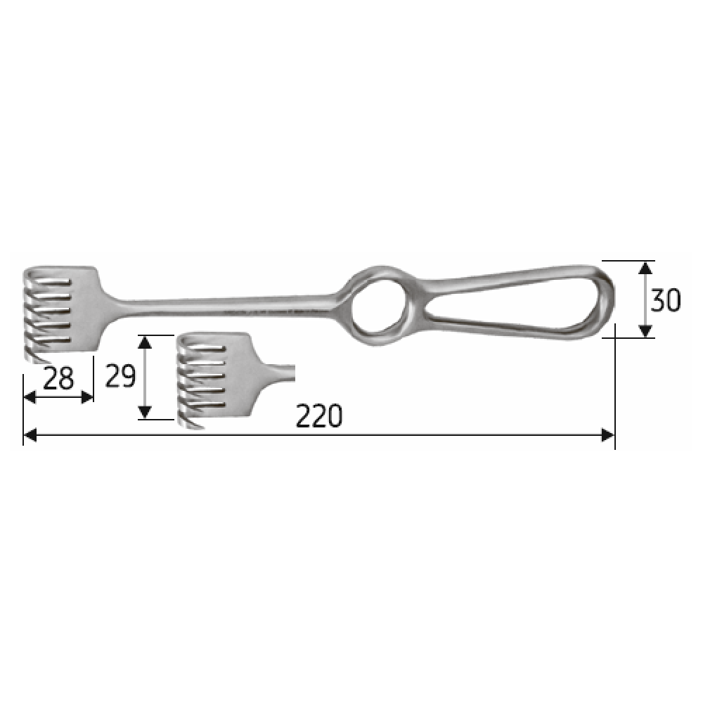 Ретрактор гострий 22 cм, шести-зубий, J-19-149 Дніпро - фото 2