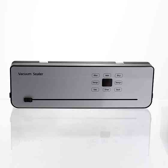 Вакууматор побутовий сенсорний для сухих і вологих продуктів 120 Вт із вбудованим різаком пакувальник вакуумний Сріблястий HP-11-29G Коломия