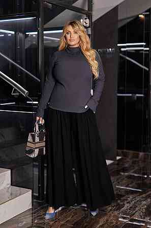 Жіночий теплий гольф в рубчик "Cool" оптом | Норма Графіт, 46-48 Київ