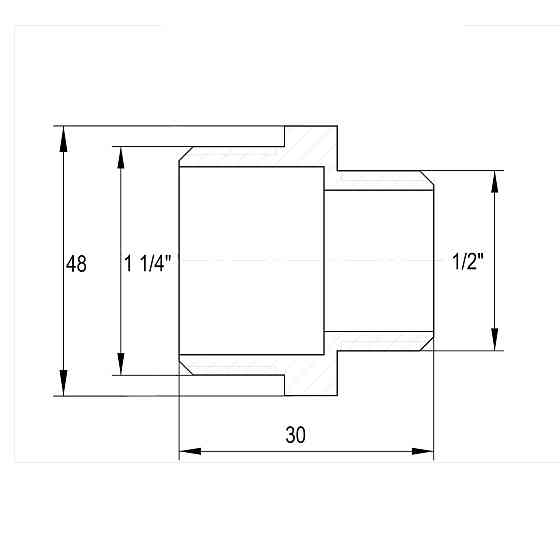 Ніпель редукційний 1 1/4″х 1/2″ЗЗ нікельований А0514А(нк) Киев