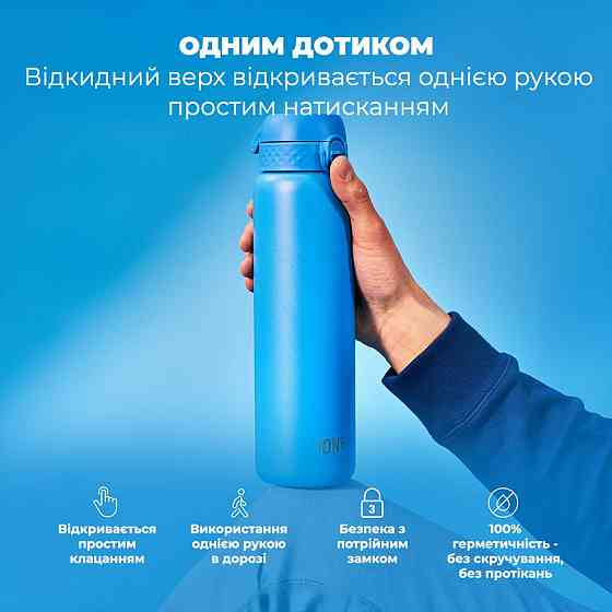 Пляшка для води металева вакуумна ION8 920 мл. Vacuum Insulated, Blue Каменское