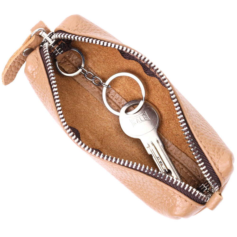 Оригинальная женская кожаная ключница GRANDE PELLE 11639 Бежевый Киев - изображение 4