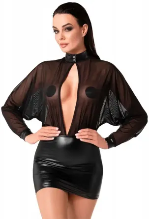 Сукня Noir Handmade F348 Powerwetlook and tulle dress - 3XL Львів